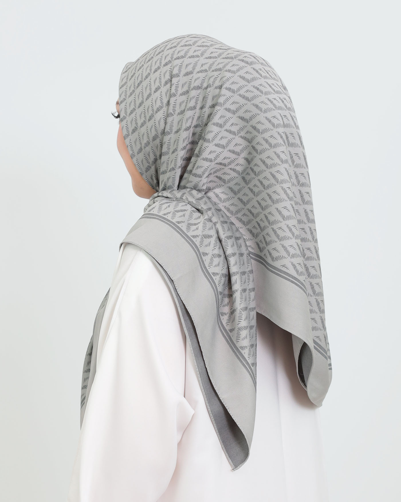 Hijab - Square Viskon 120 cm - Gray - 3