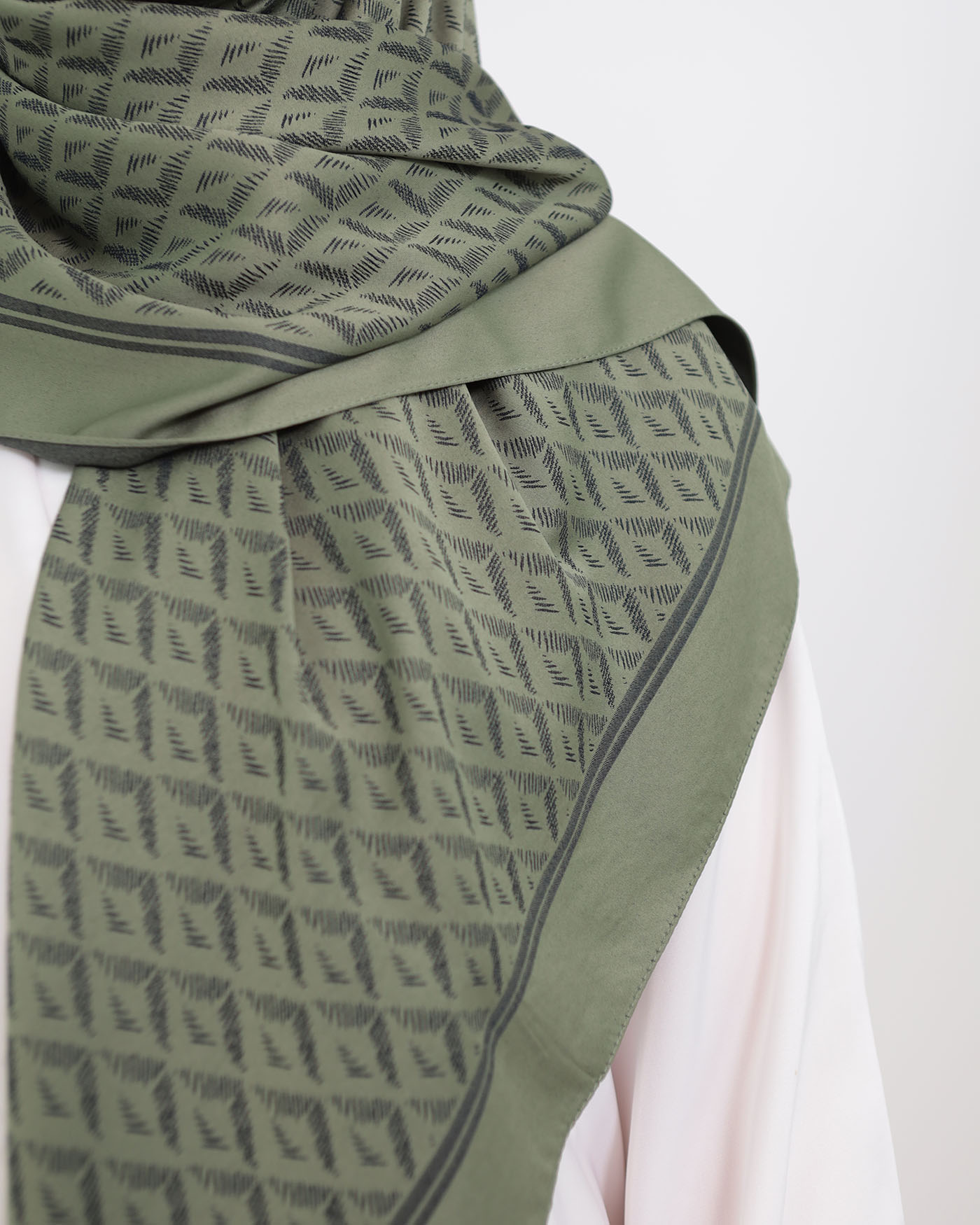 Hijab - Square Viskon 120 cm - Green - 4