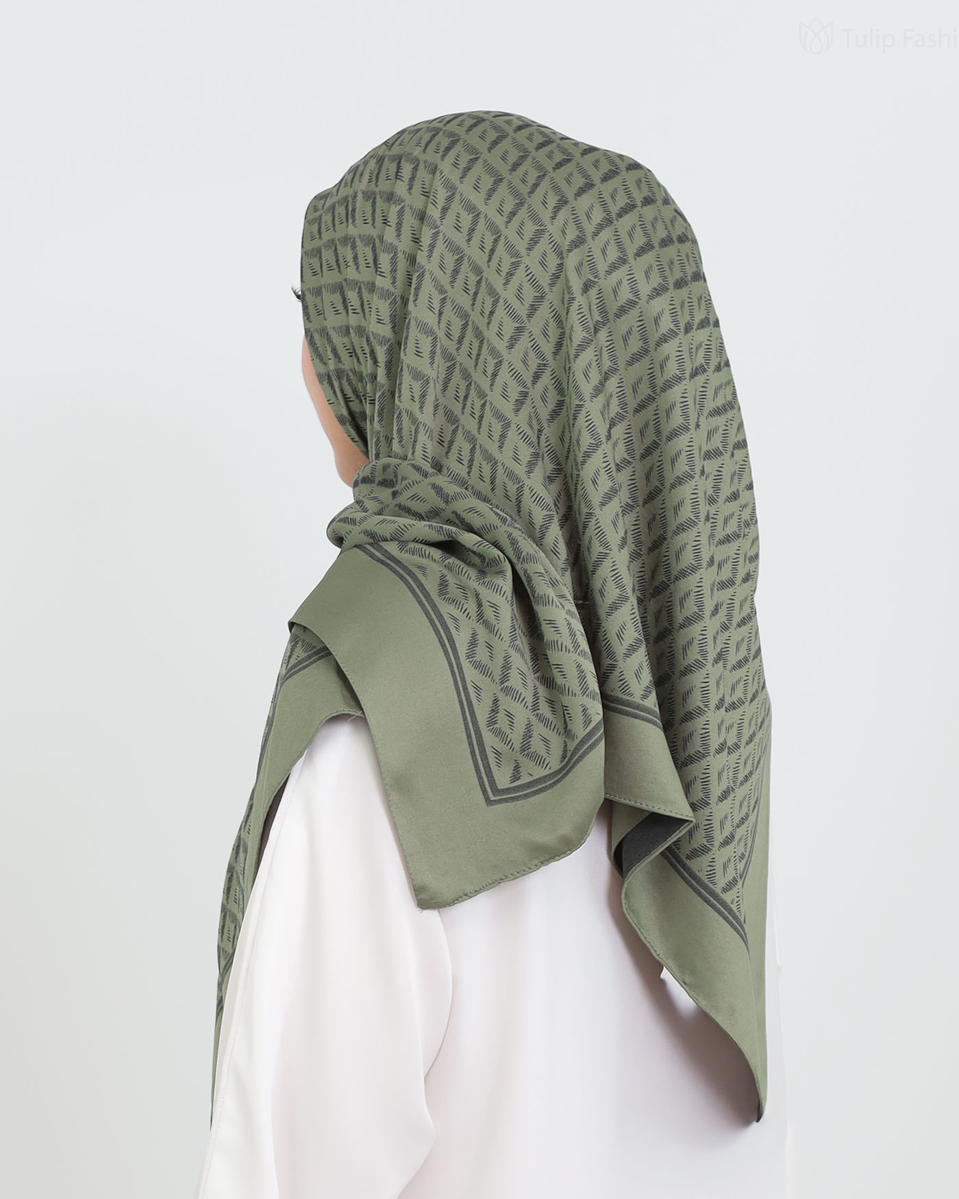 Hijab - Square Viskon 120 cm - Green - 3