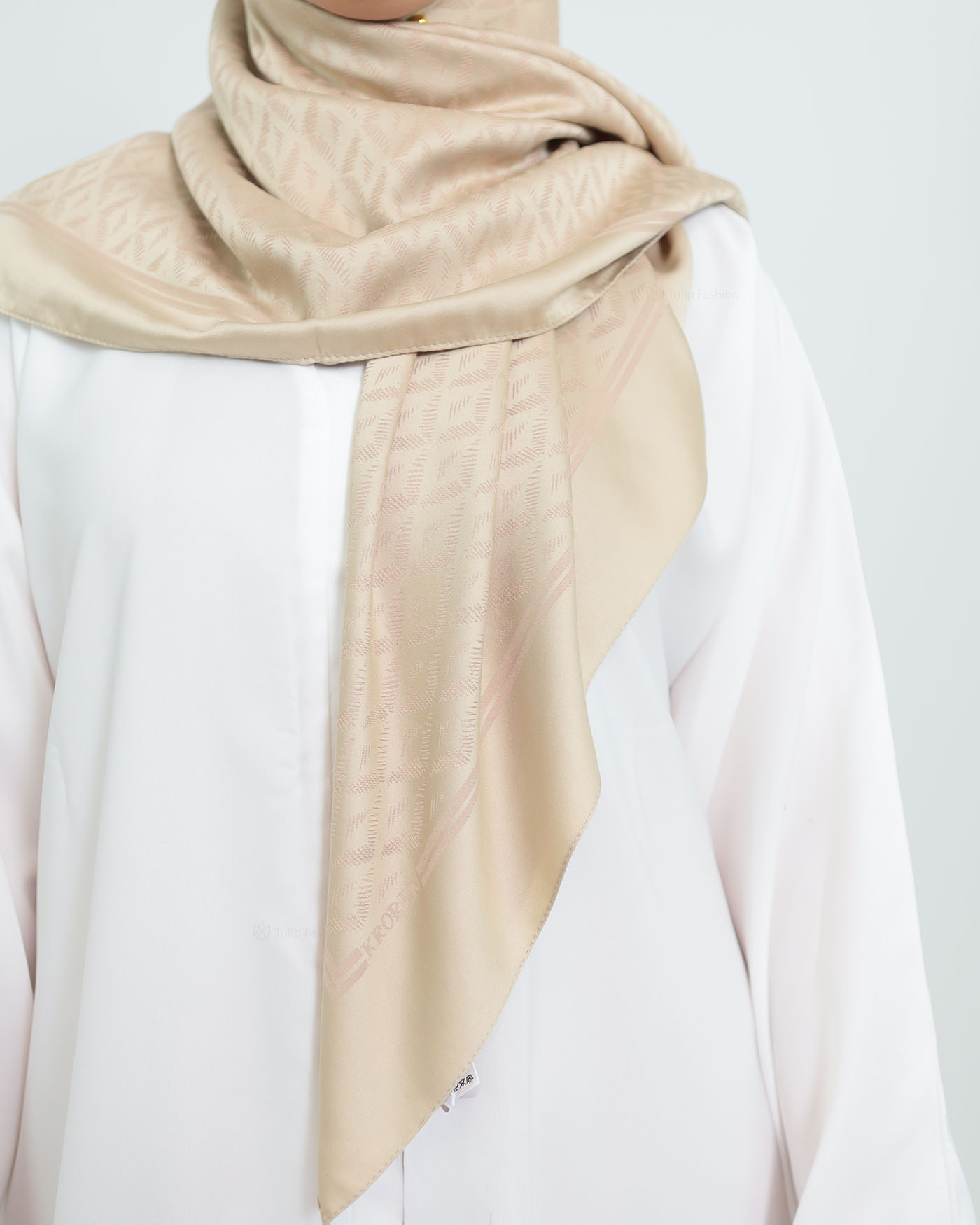 Hijab - Square Viskon 120 cm - Beige - 4