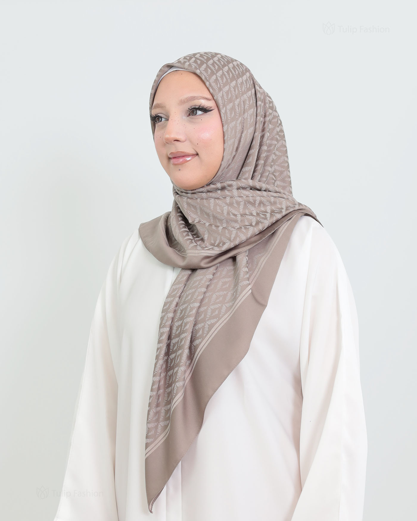 Hijab - Square Viskon 120 cm - Taupe - 2