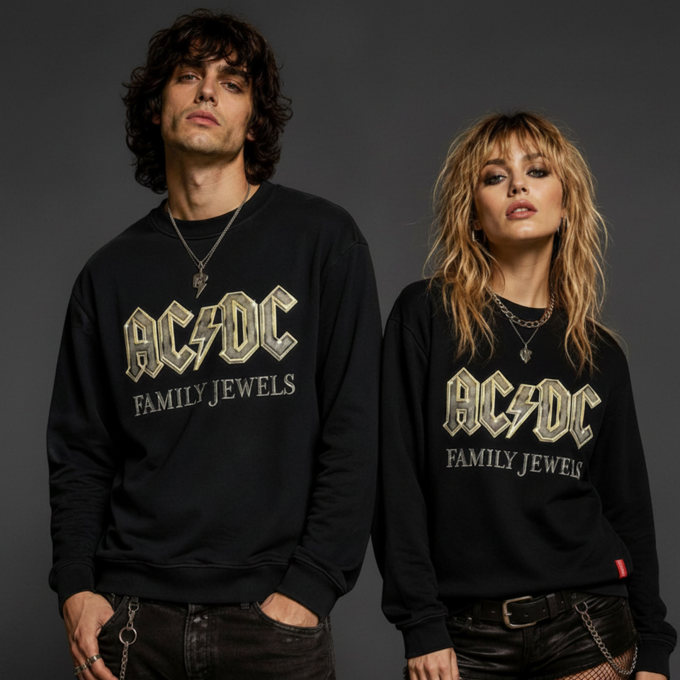 AC/DC Unisex Premium-Genser: Family Jewels (Svart) (Trykk På Ryggen)
