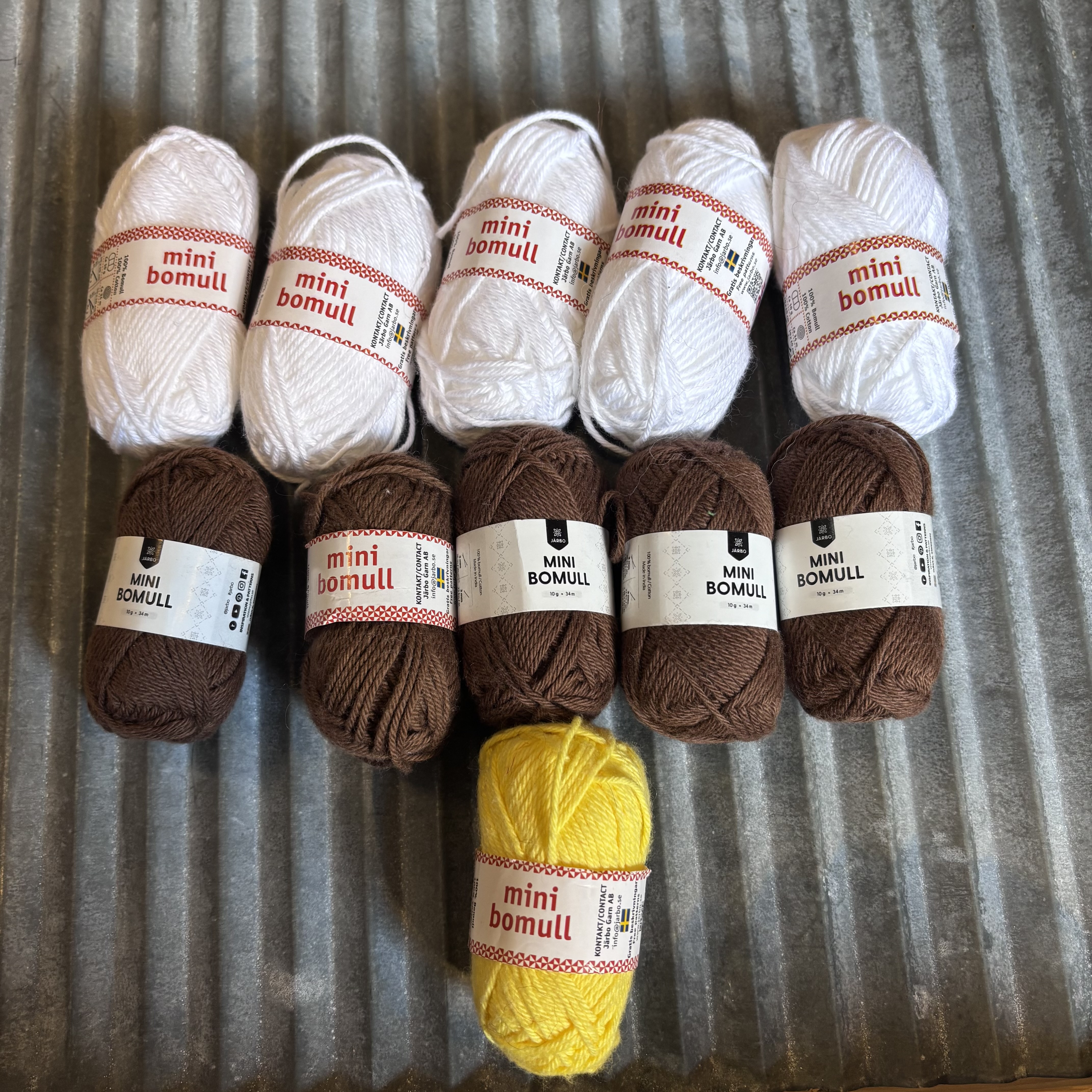 Minibomull - paket med 11 nystan