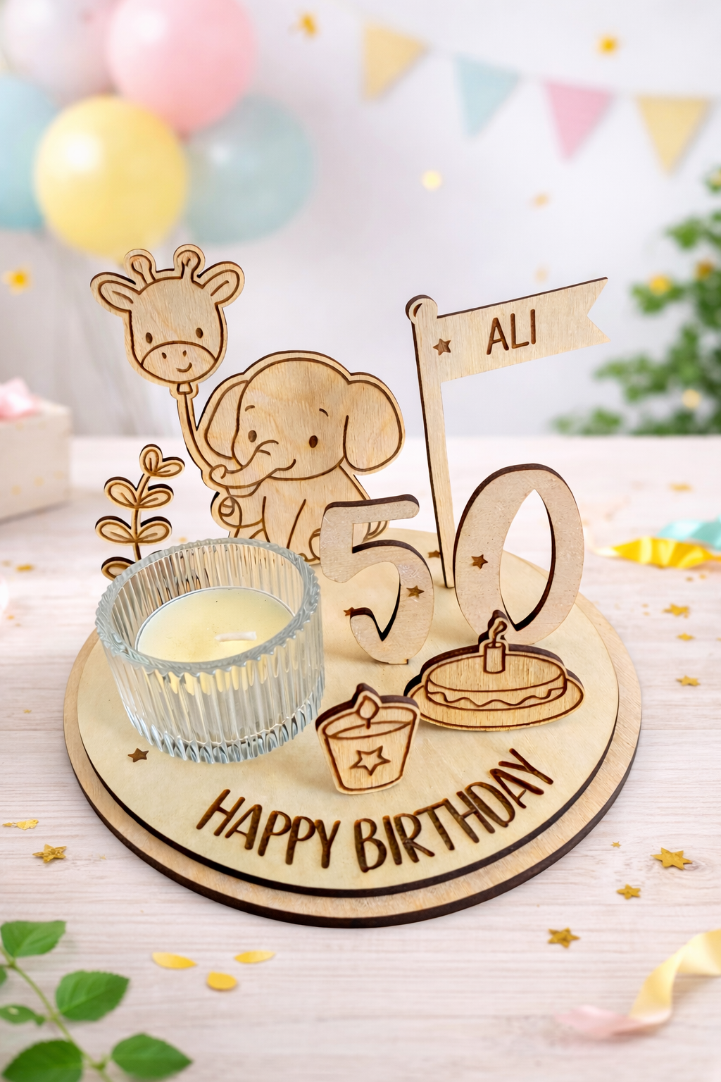 Födelesedagsvärld SAFARI - Happy Birthday "Elefant" - 2