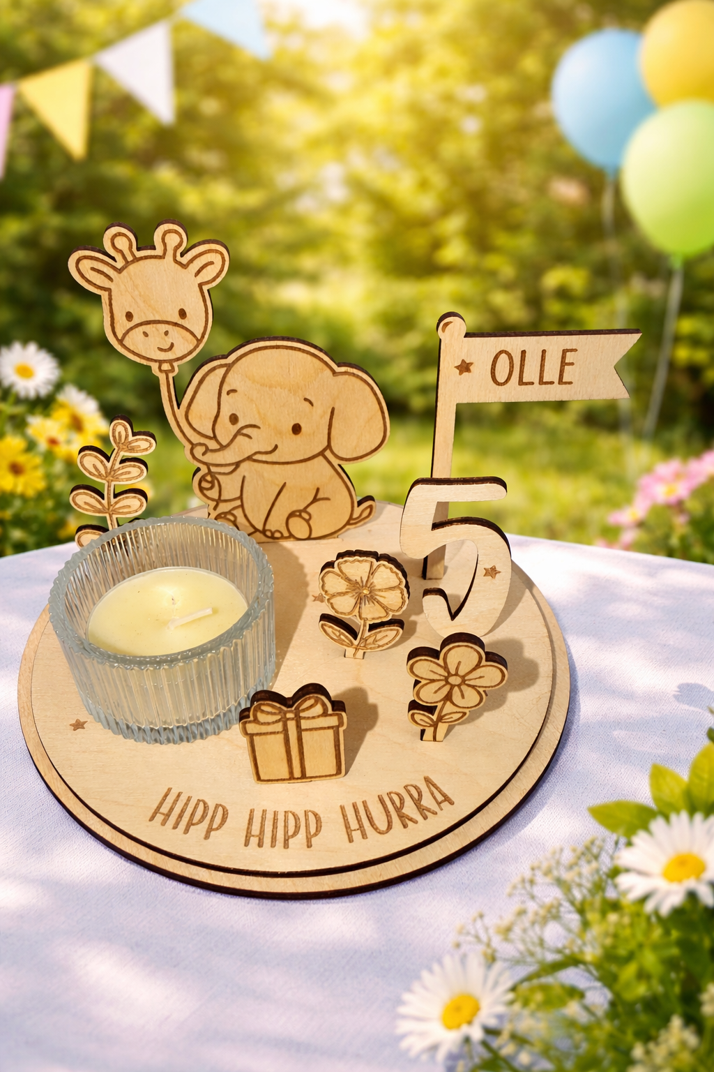 Födelesedagsvärld SAFARI - HIPP HIPP HURRA "Elefant" - 2