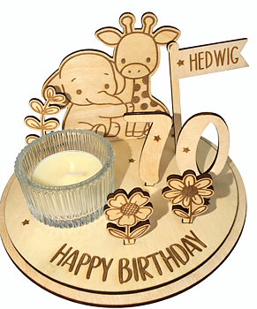 Födelesedagsvärld SAFARI - Happy Birthday "Giraff"