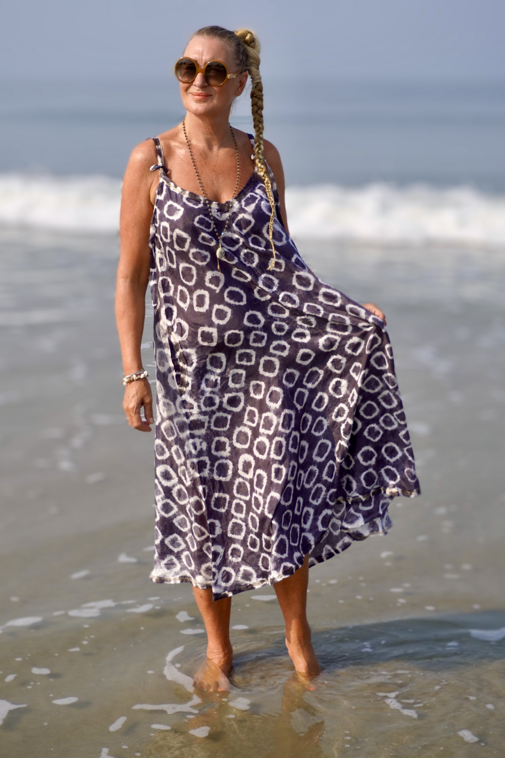 PAPI SUNNIE SILK BATIK  DRESS PAPI CHARCOAL 