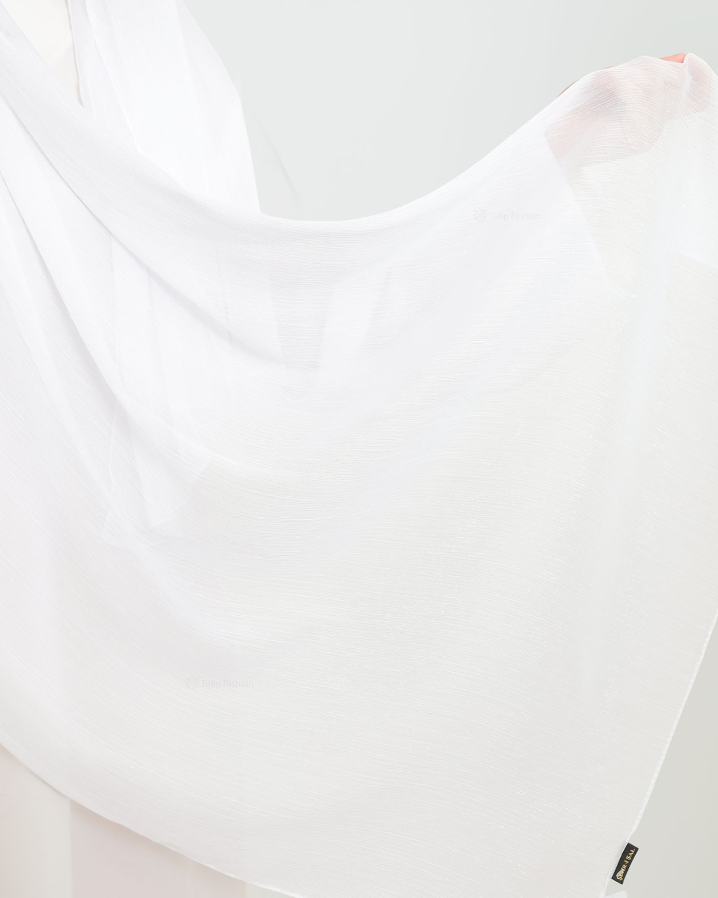 Hijab - Chiffon Shimmer - White - 4
