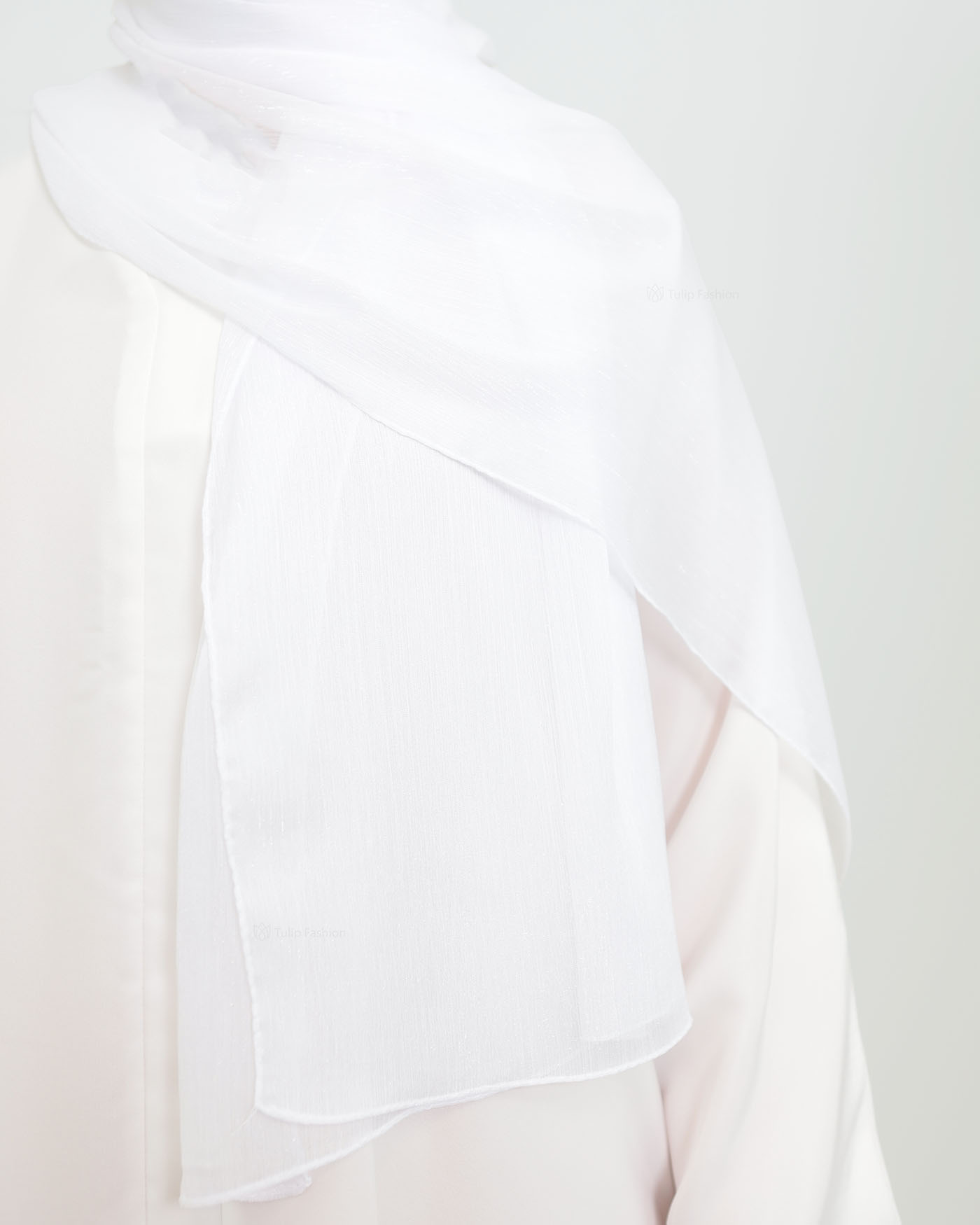 Hijab - Chiffon Shimmer - White - 3