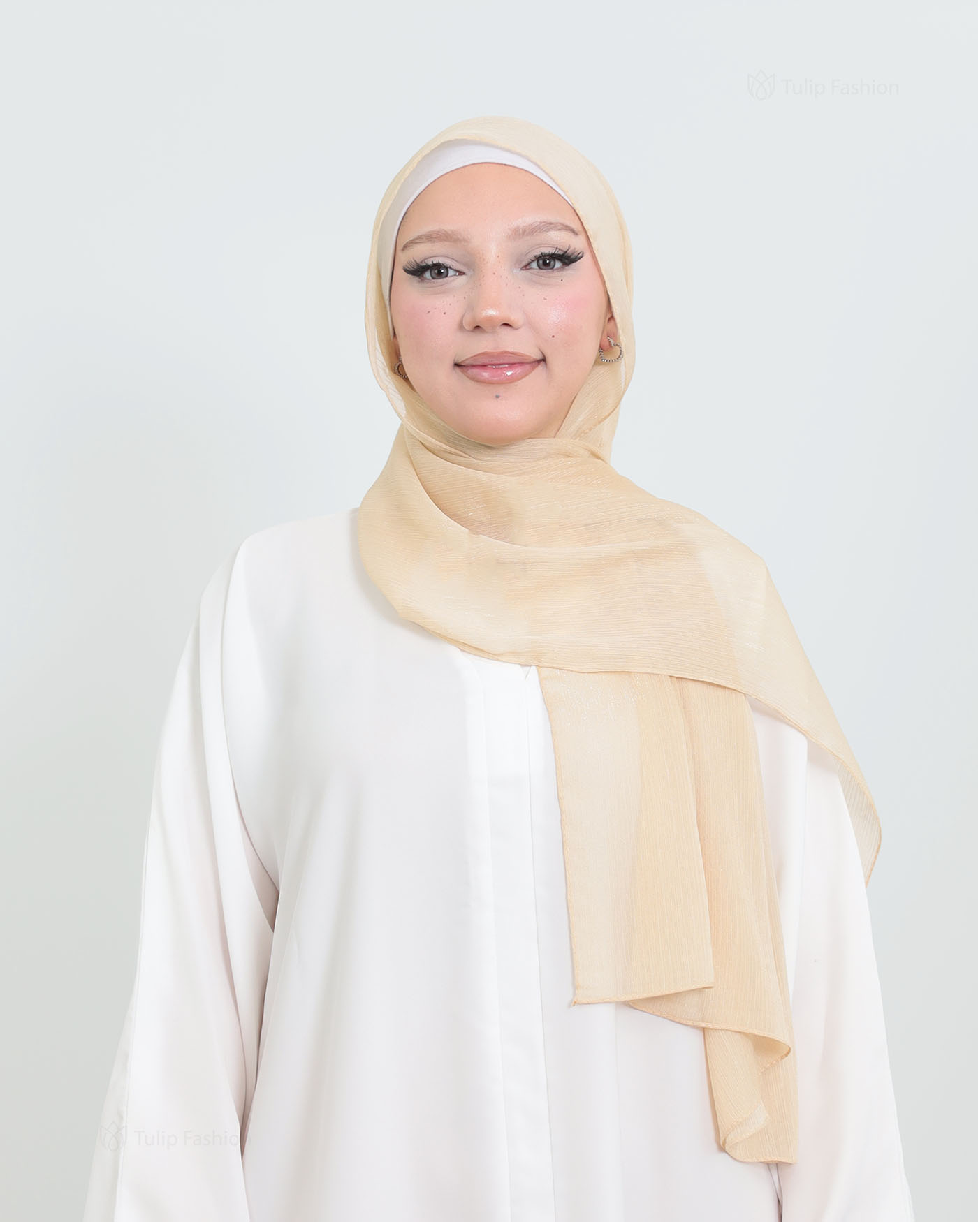 Hijab - Chiffon Shimmer - Beige - 5