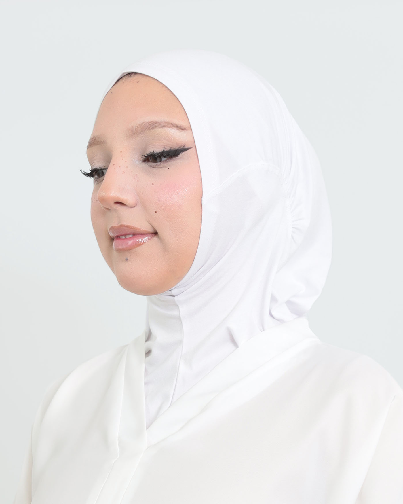 Sport Hijab - Stretch Jersey - White - 4
