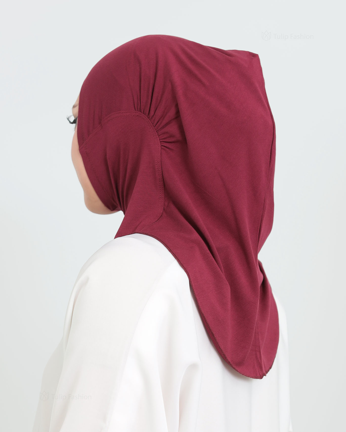 Sport Hijab - Stretch Jersey - Maroon - 2