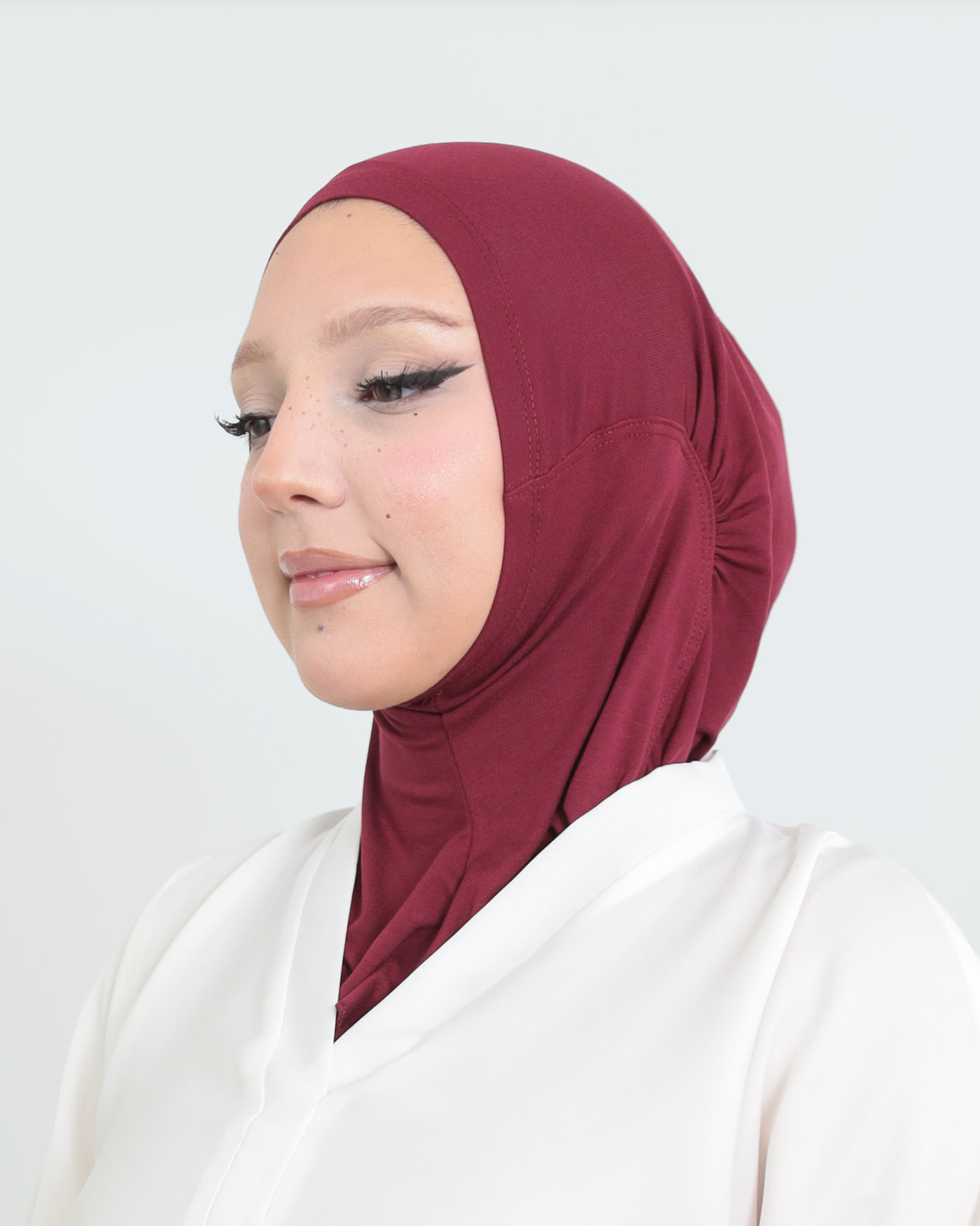 Sport Hijab - Stretch Jersey - Maroon - 4