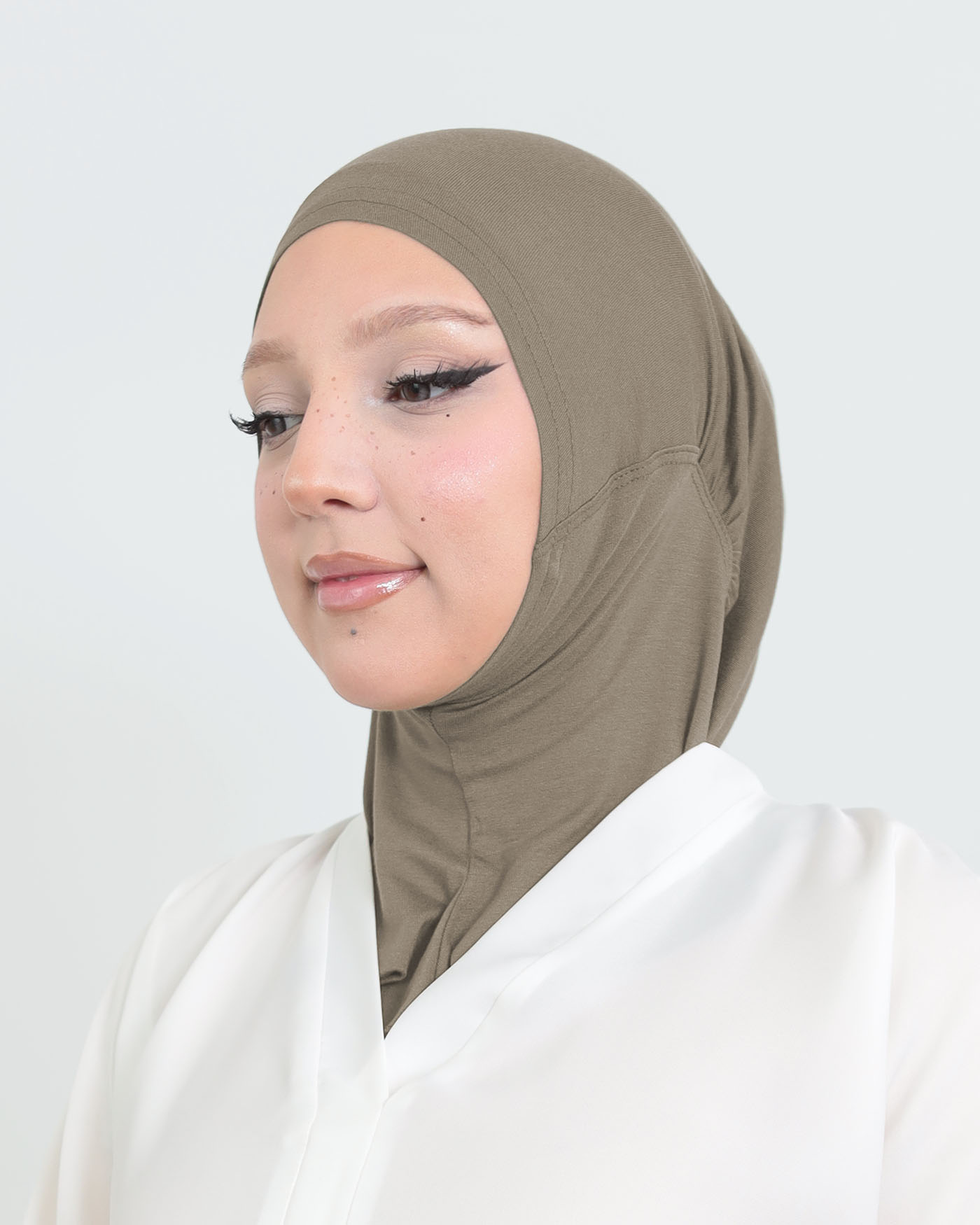 Sport Hijab - Stretch Jersey - Brown - 4