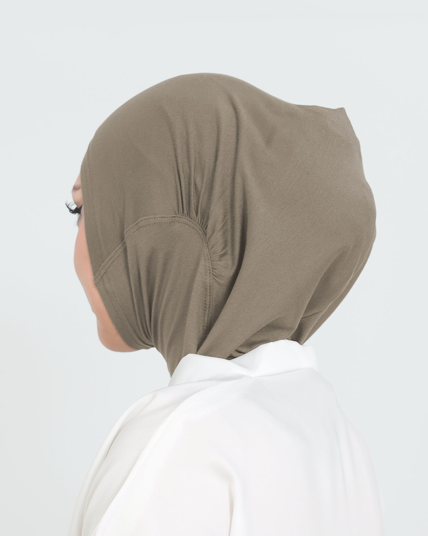 Sport Hijab - Stretch Jersey - Brown - 5