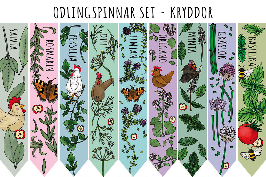 Odlingspinnar set om 9 - KRYDDOR
