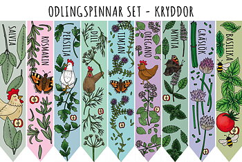 Odlingspinnar set om 9 - KRYDDOR