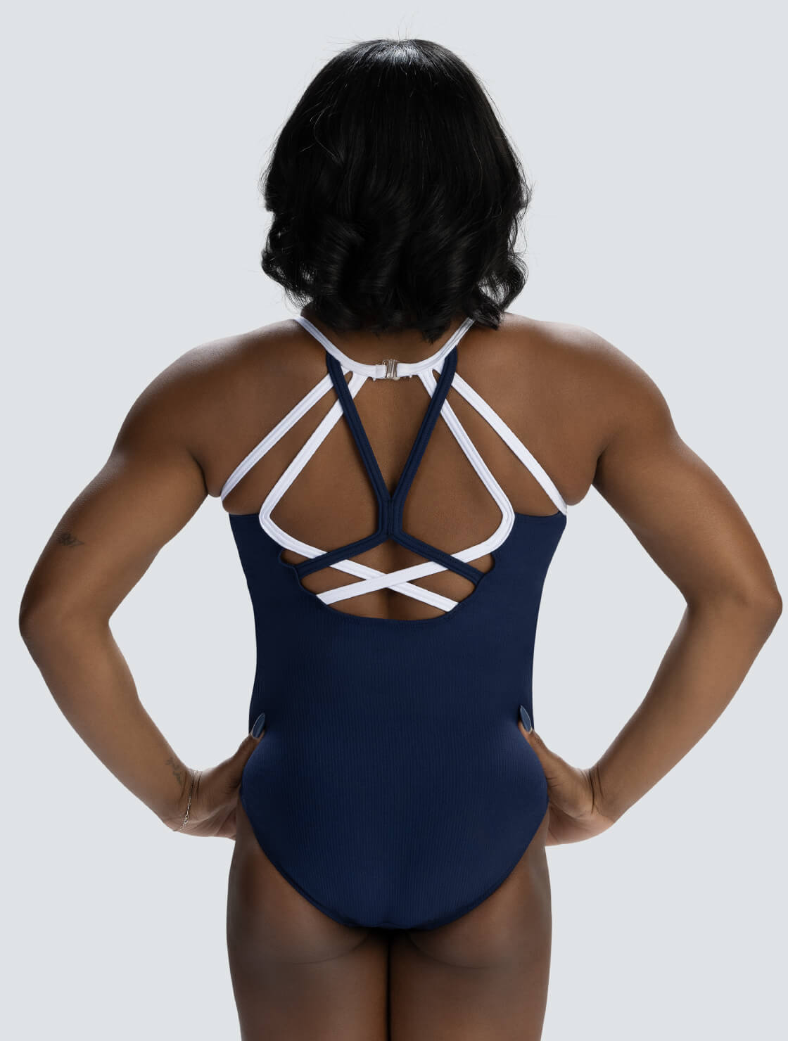 Simone Biles Pinstripe Rib Tank Leotard - 2