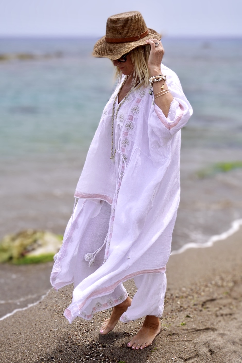 POPPY LISA LINEN KIMONO SWEET WHITE 