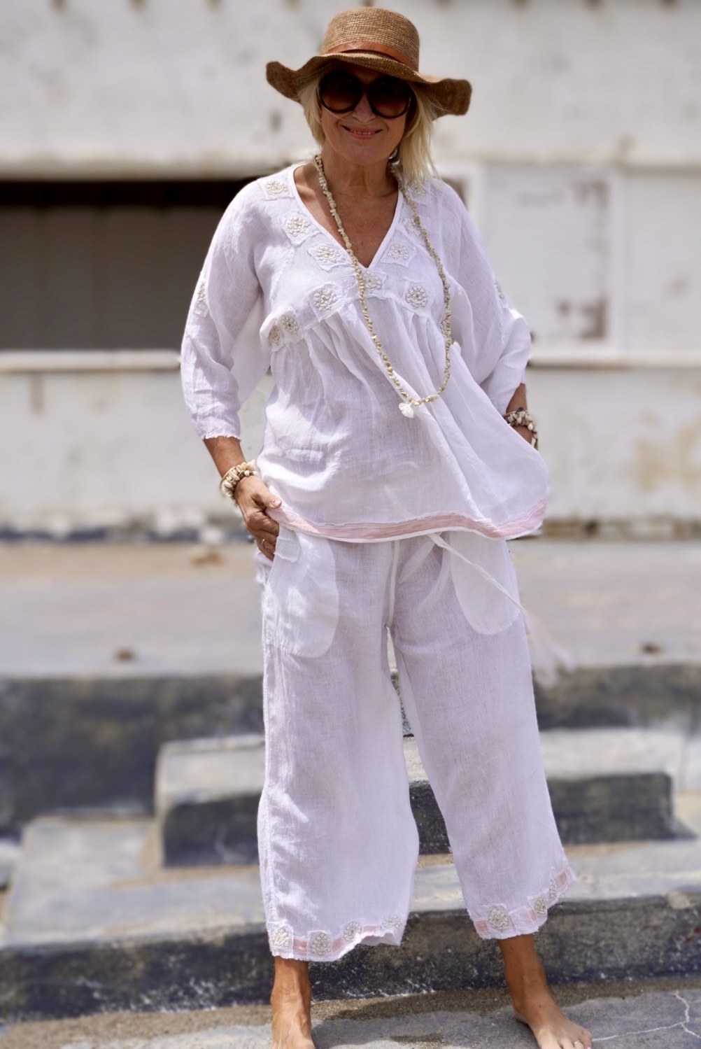 LISSA LINEN TOP SWEET WHITE - 3