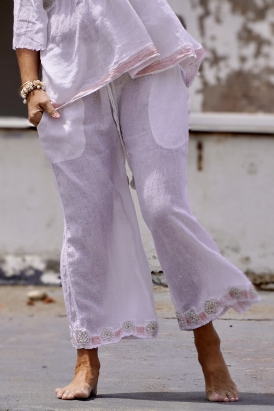 LISSA LINEN PANT SWEET WHITE   - 4