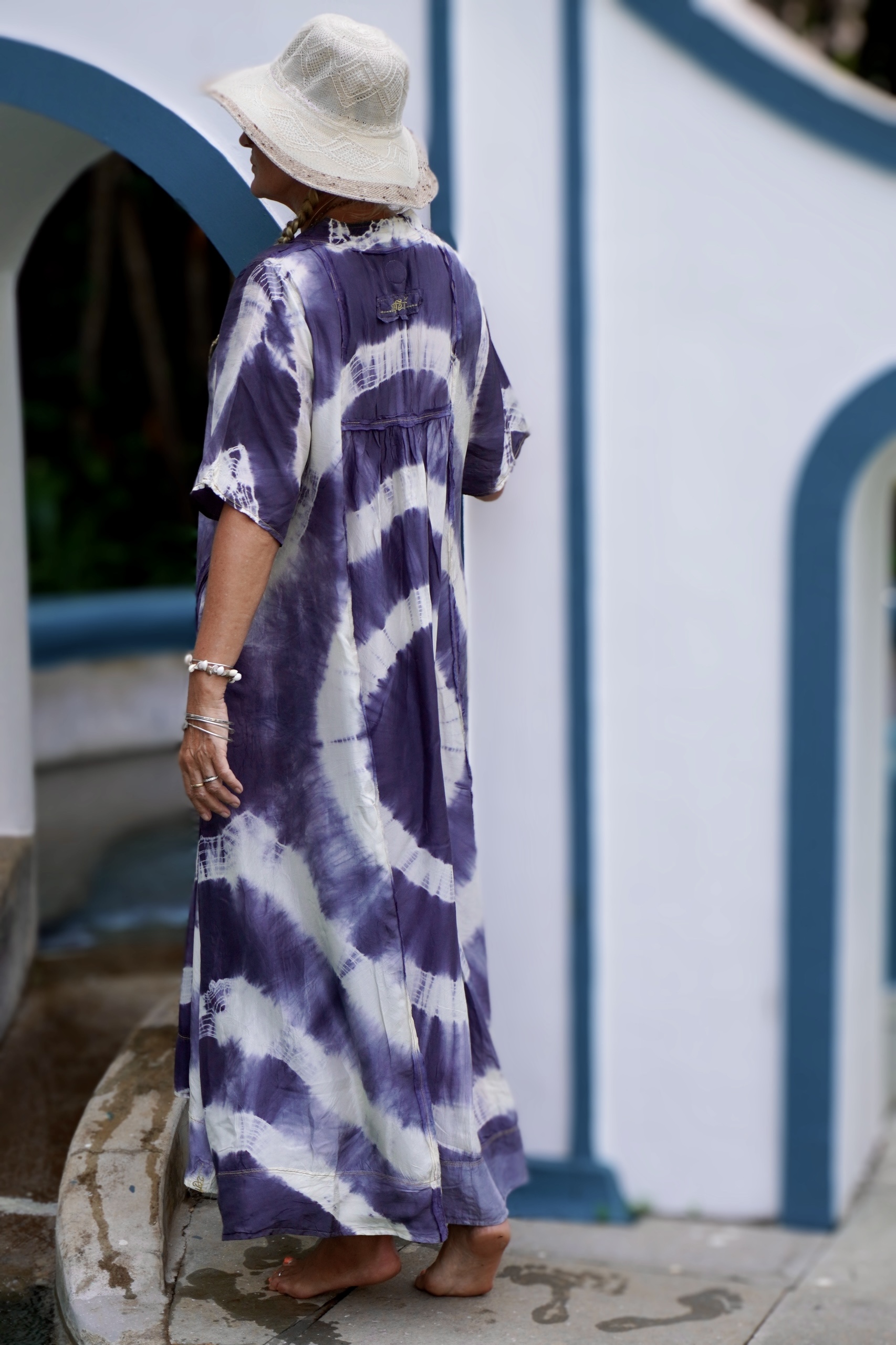 AURA ROSIE MAXI SILK BATIK DRESS CHARCOAL - Agencies Turquoise AURA ROSIE MAXI SILK BATIK DRESS CHARCOAL - Agencies Turquoise