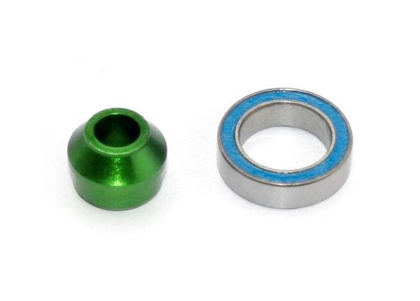 Traxxas Kullager 10x15x4mm med Adapter Alu Grön