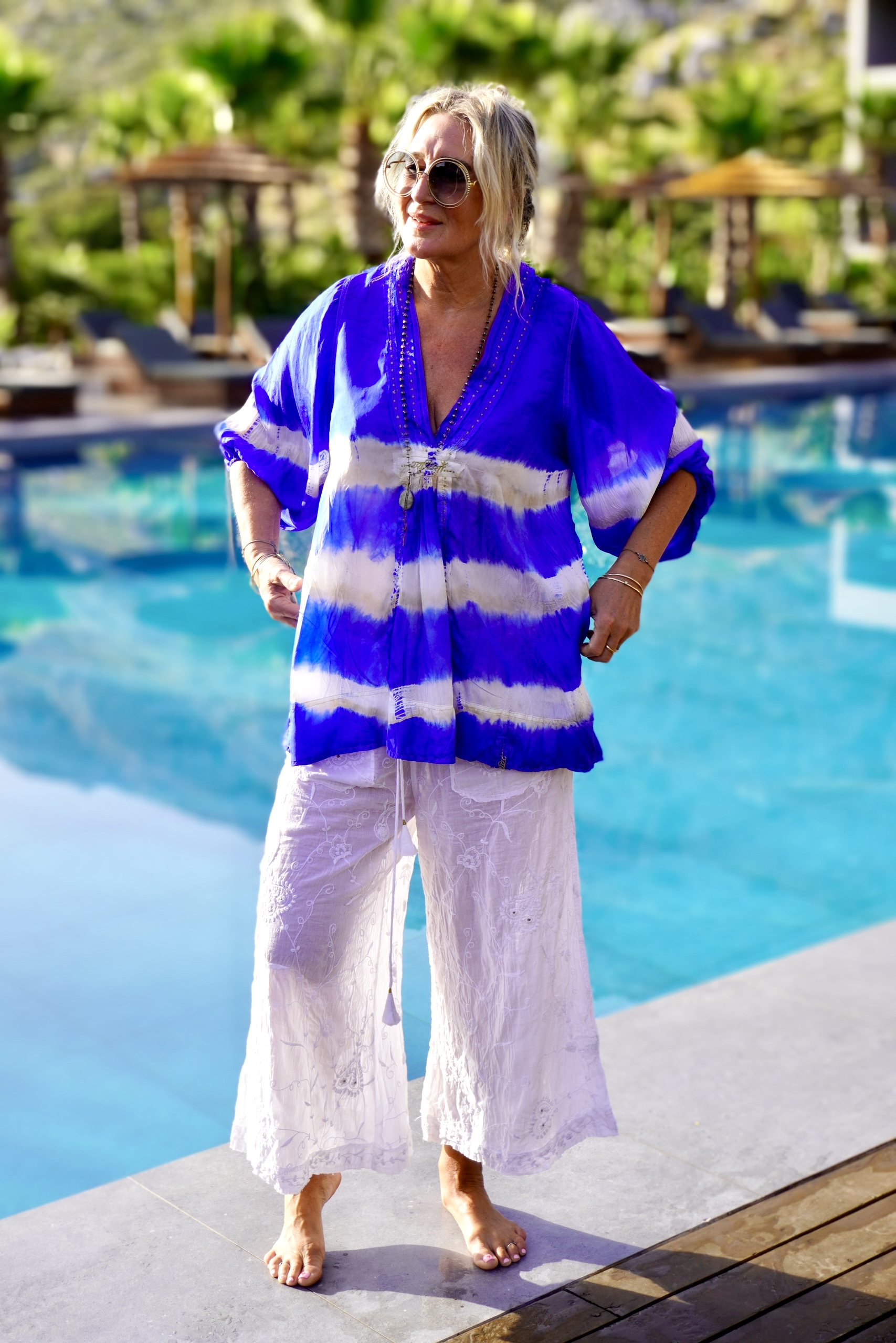LINE SHELLEY SILK BATIK  TOP INDIA BLUE  - 6
