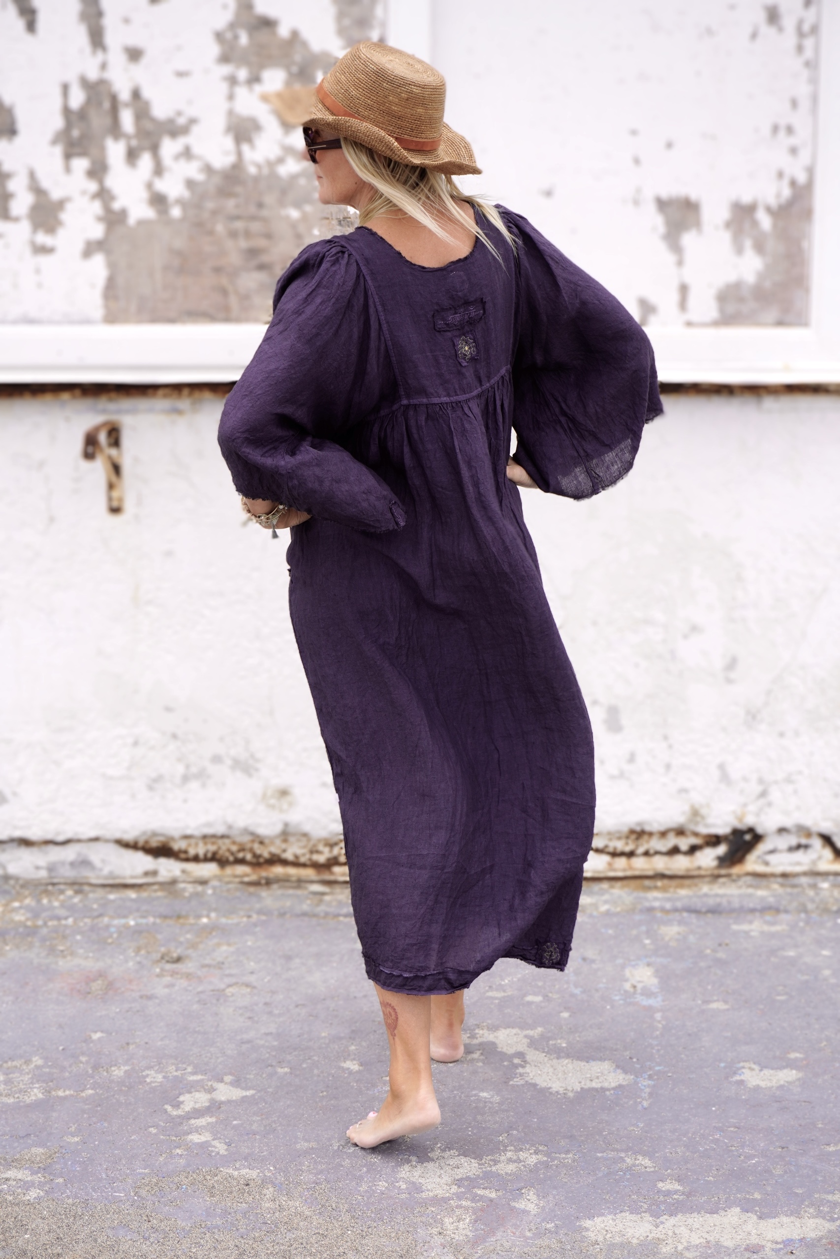 POPPY DORI LINEN MAXIDRESS / JUMPSUIT CHARCOAL  - 4