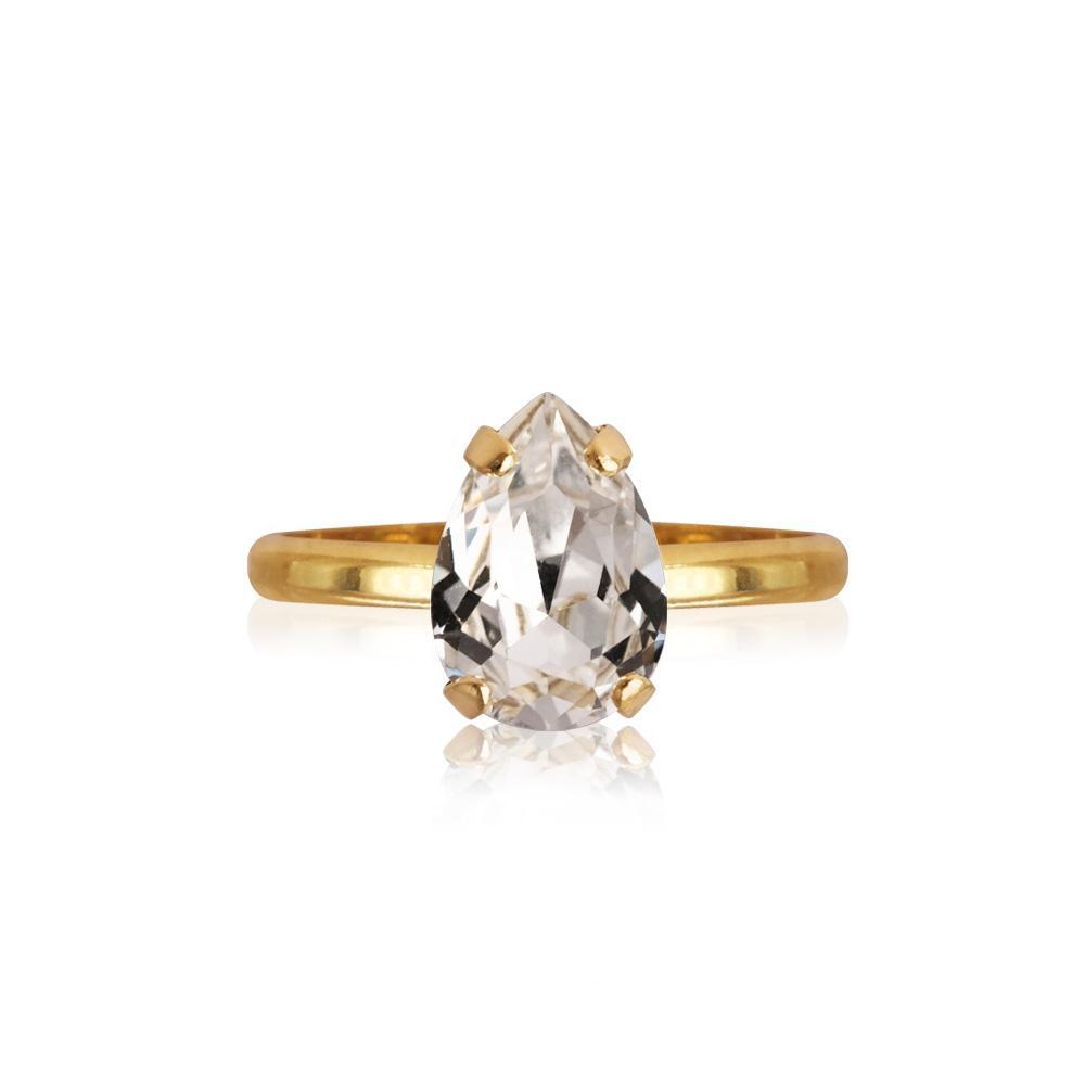Caroline Svedbom Petite Drop ring Crystal guld
