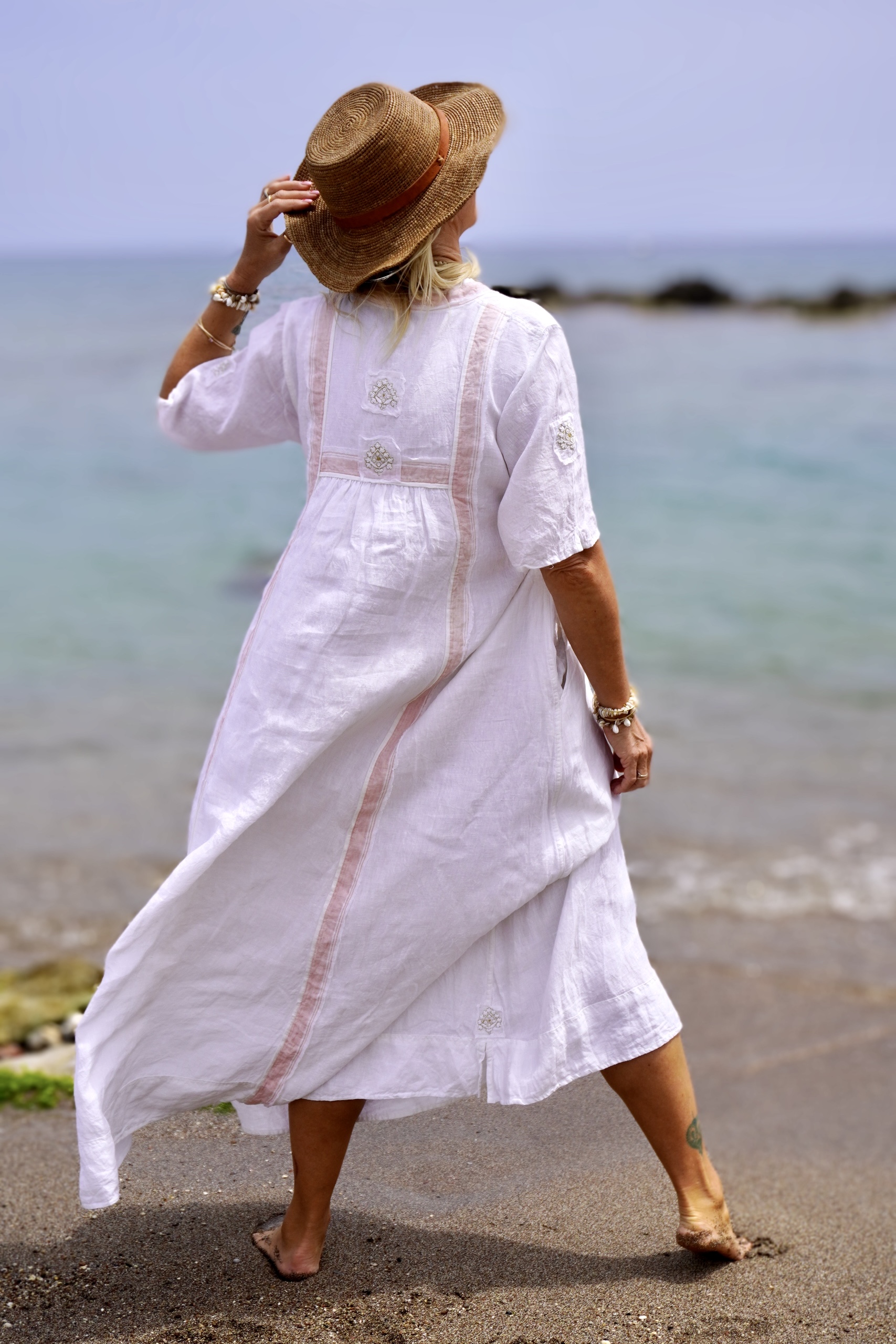 DORI KORI LINEN MAXI DRESS SWEET WHITE  - 7