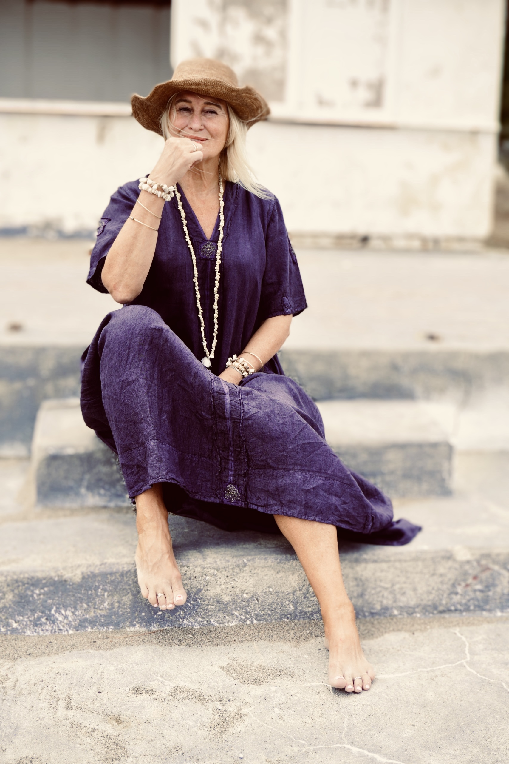 DORI KORI LINEN MAXI DRESS CHARCOAL  - 8