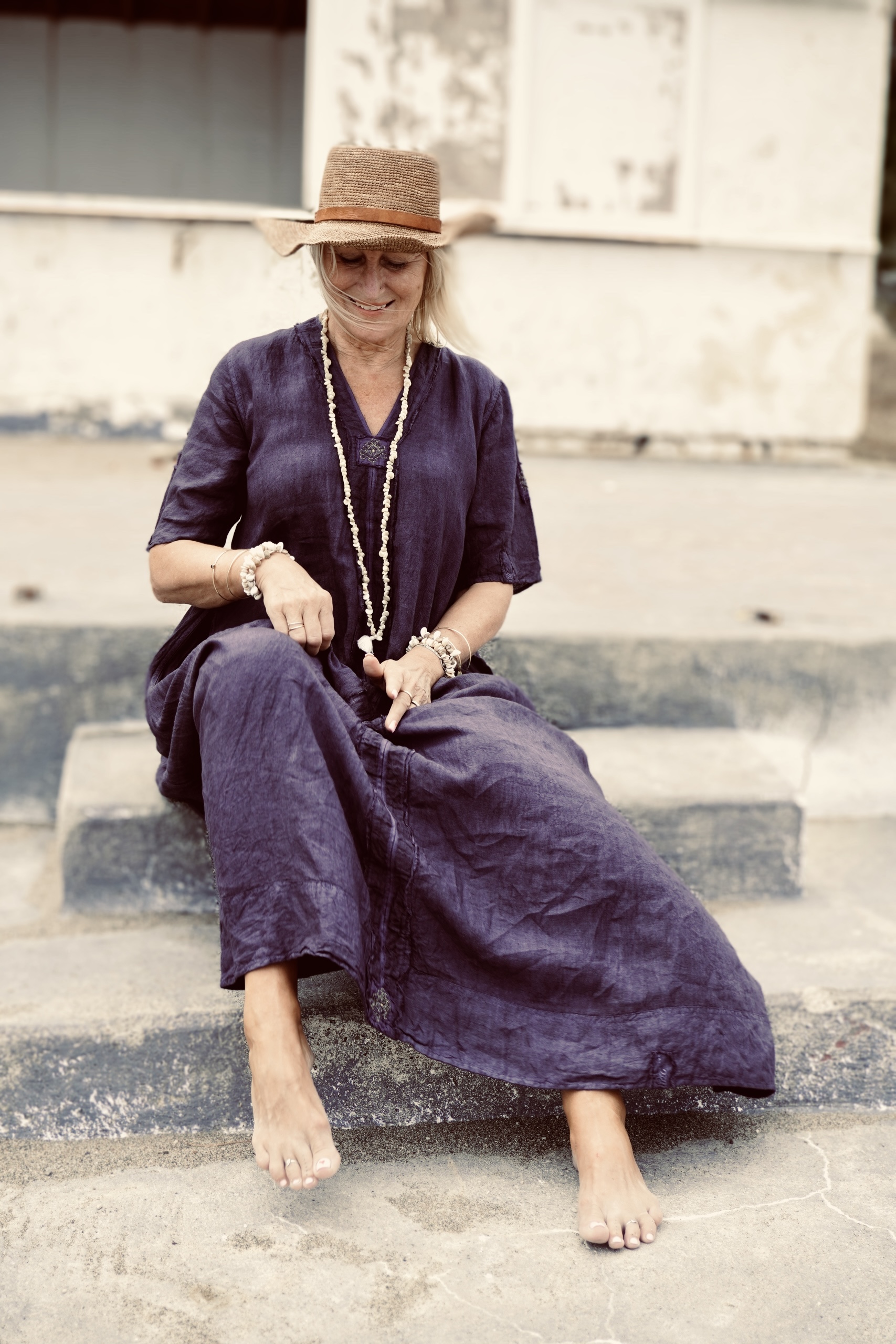 DORI KORI LINEN MAXI DRESS CHARCOAL  - 9