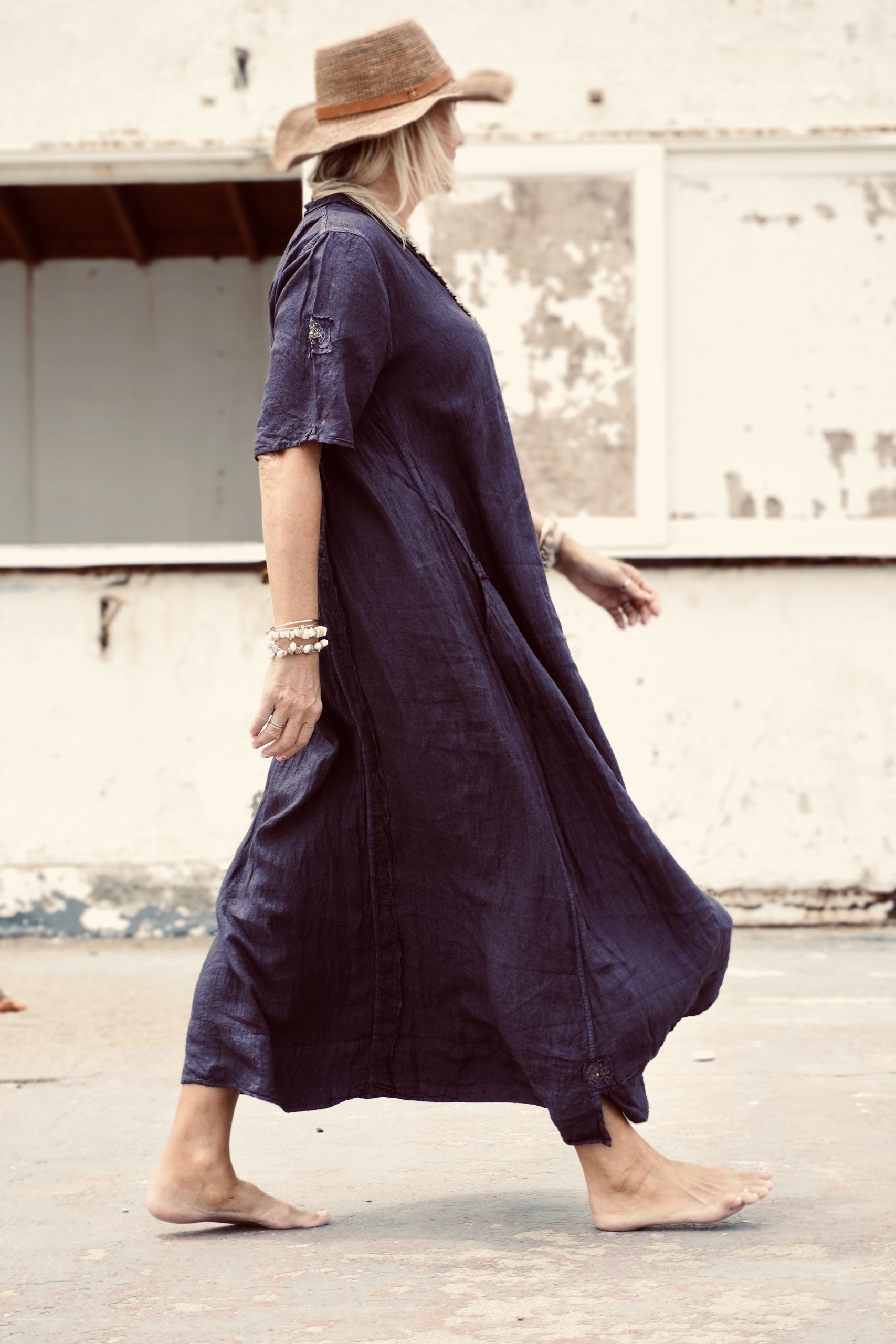 DORI KORI LINEN MAXI DRESS CHARCOAL  - 5