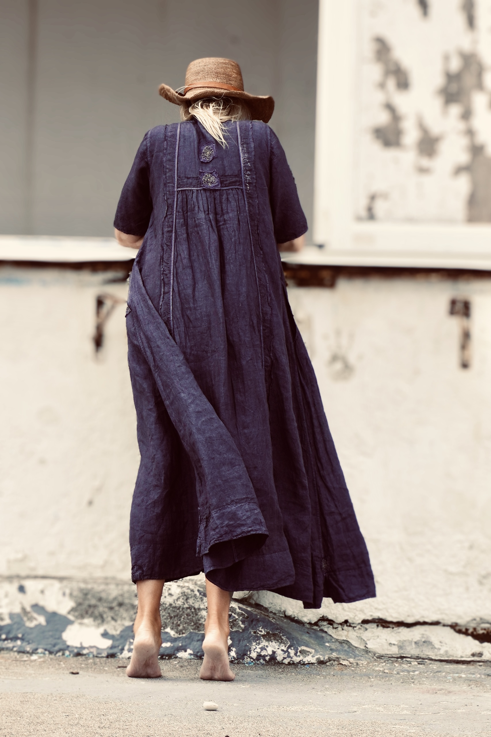 DORI KORI LINEN MAXI DRESS CHARCOAL  - 12