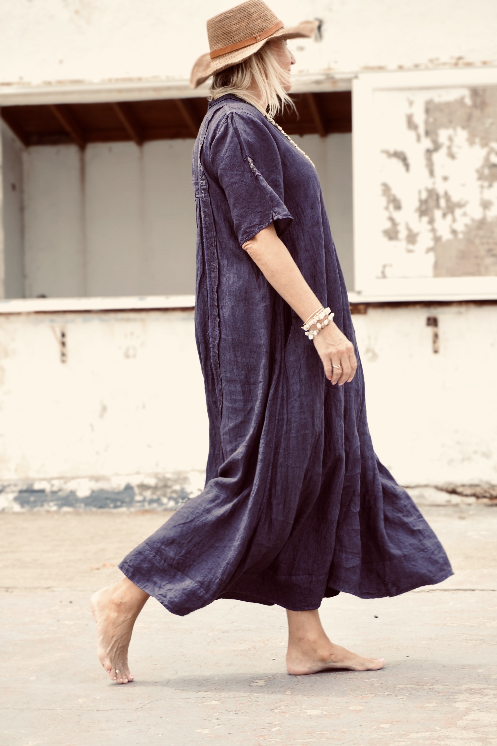 DORI KORI LINEN MAXI DRESS CHARCOAL  - 6