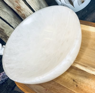 Selenit Skål Rund Stor 16cm 1st - 2