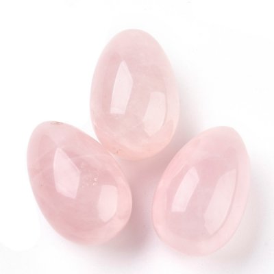 Rosenkvarts Ägg Hänge 21x30mm 1st - 2