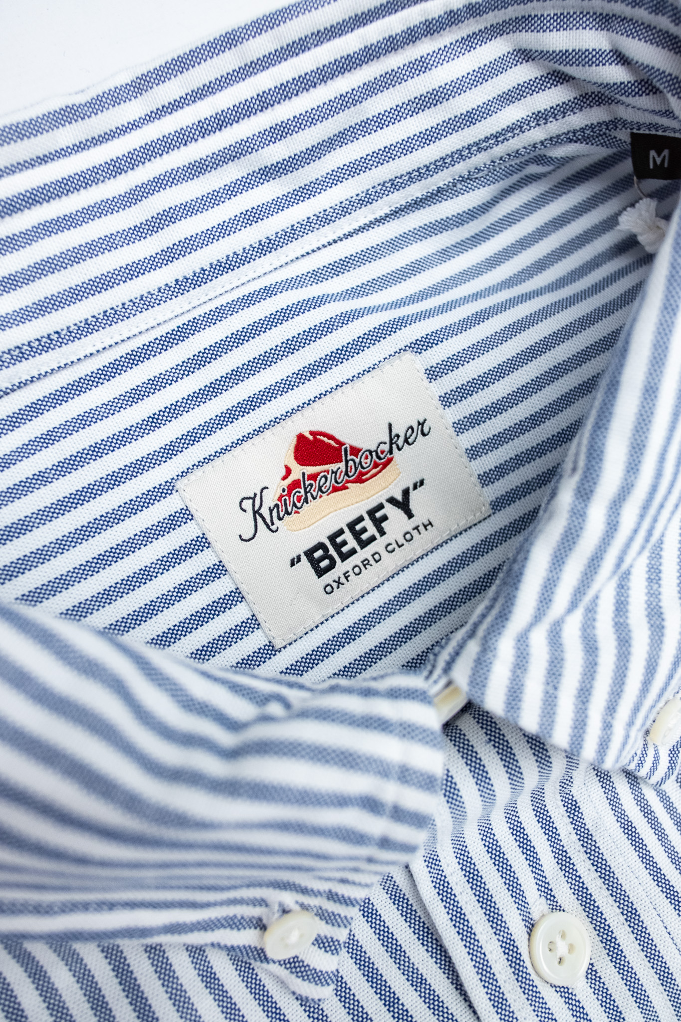 Knickerbocker - Beefy Cotton Oxford Shirt Navy Stripe - 7
