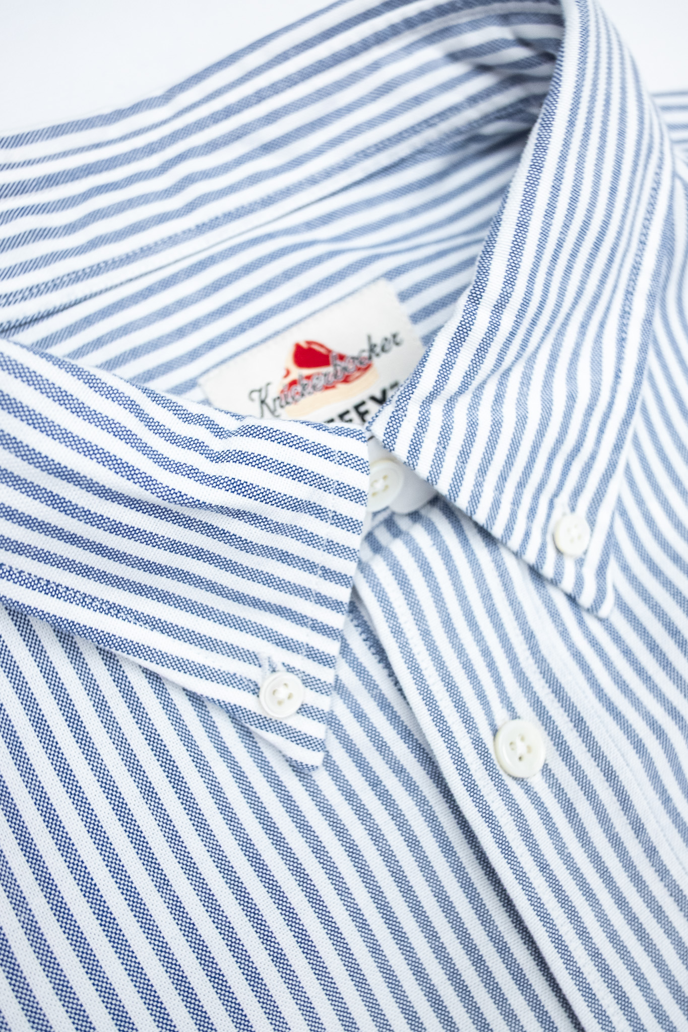 Knickerbocker - Beefy Cotton Oxford Shirt Navy Stripe - 3