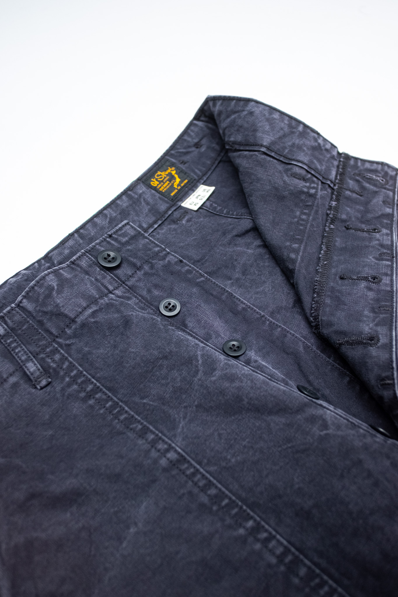 Orslow - Summer Fatigue Pants Slub Canvas Black - 6