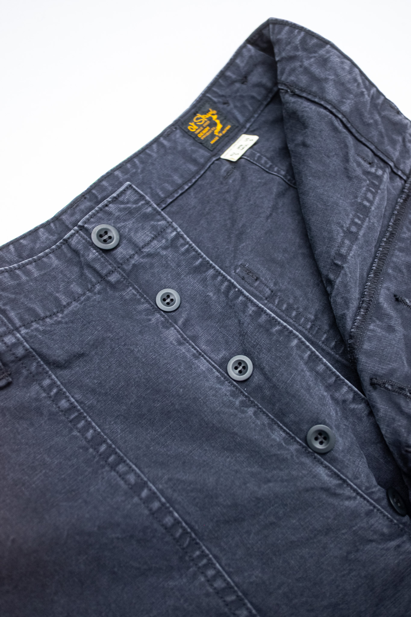Orslow - Summer Fatigue Shorts Slub Canvas Black - 5