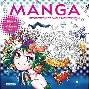 Målarbok Manga med självlysande sidor
