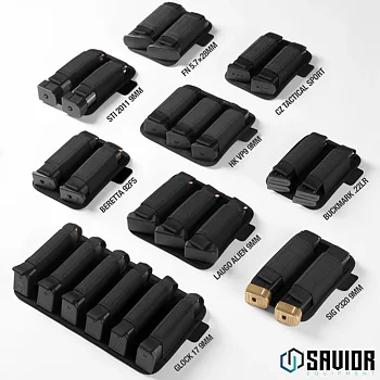 Savior Equipment Pistol Mag Holder w/ Hook Backing - 3-slot - OD Green 1