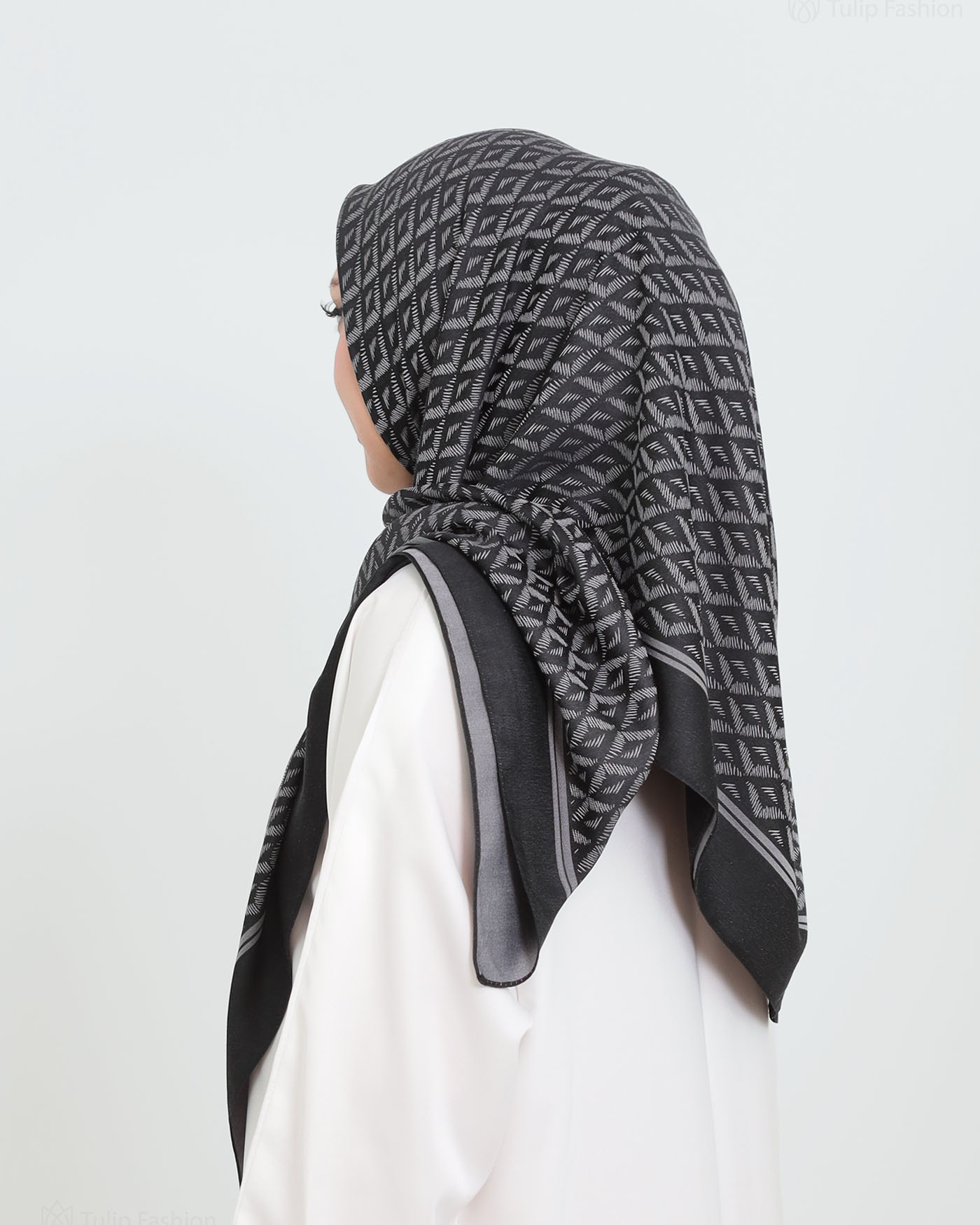 Hijab - Square Viskon 120 cm - Dunkelgrau - 3