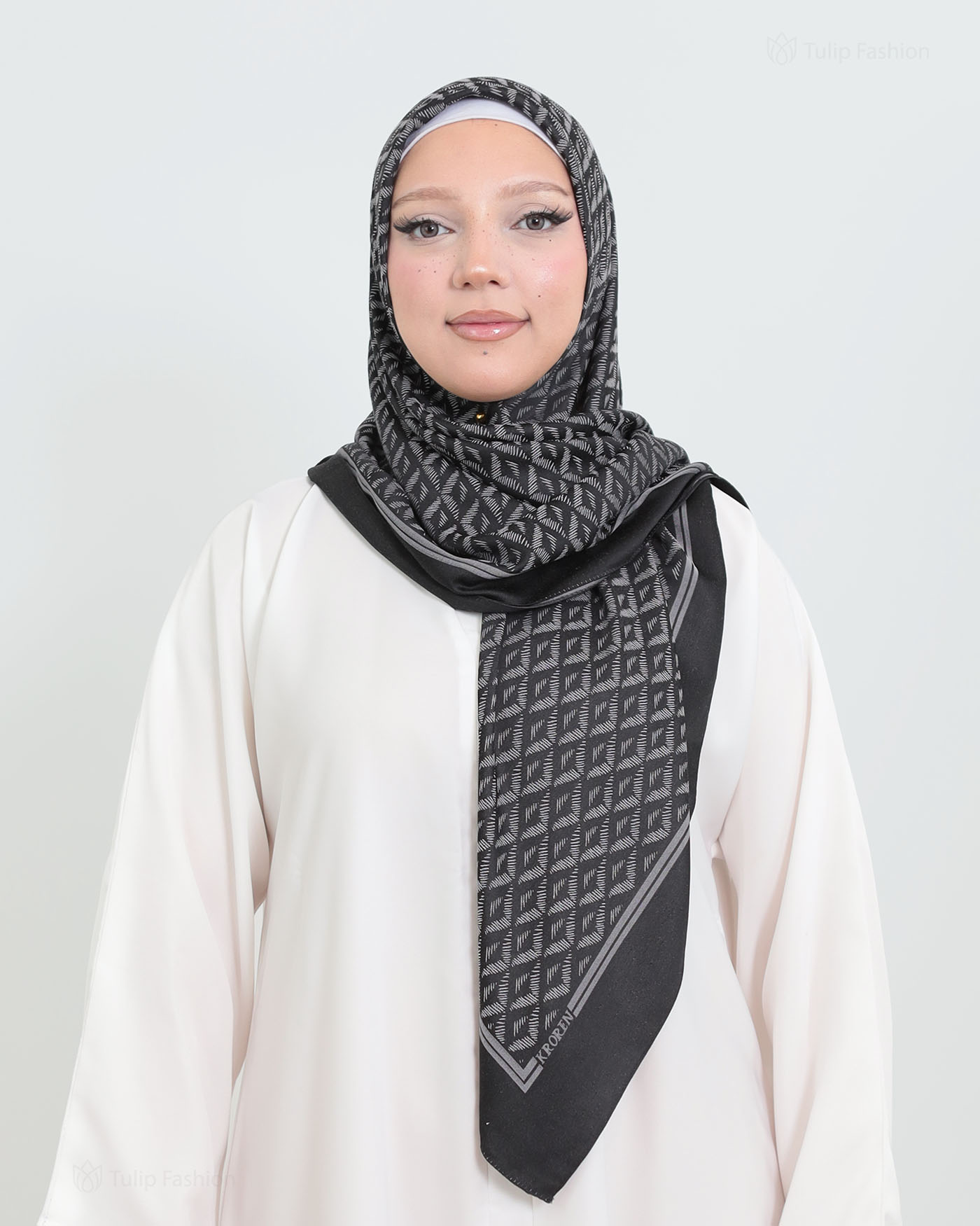 Hijab - Square Viskon 120 cm - Dark Gray