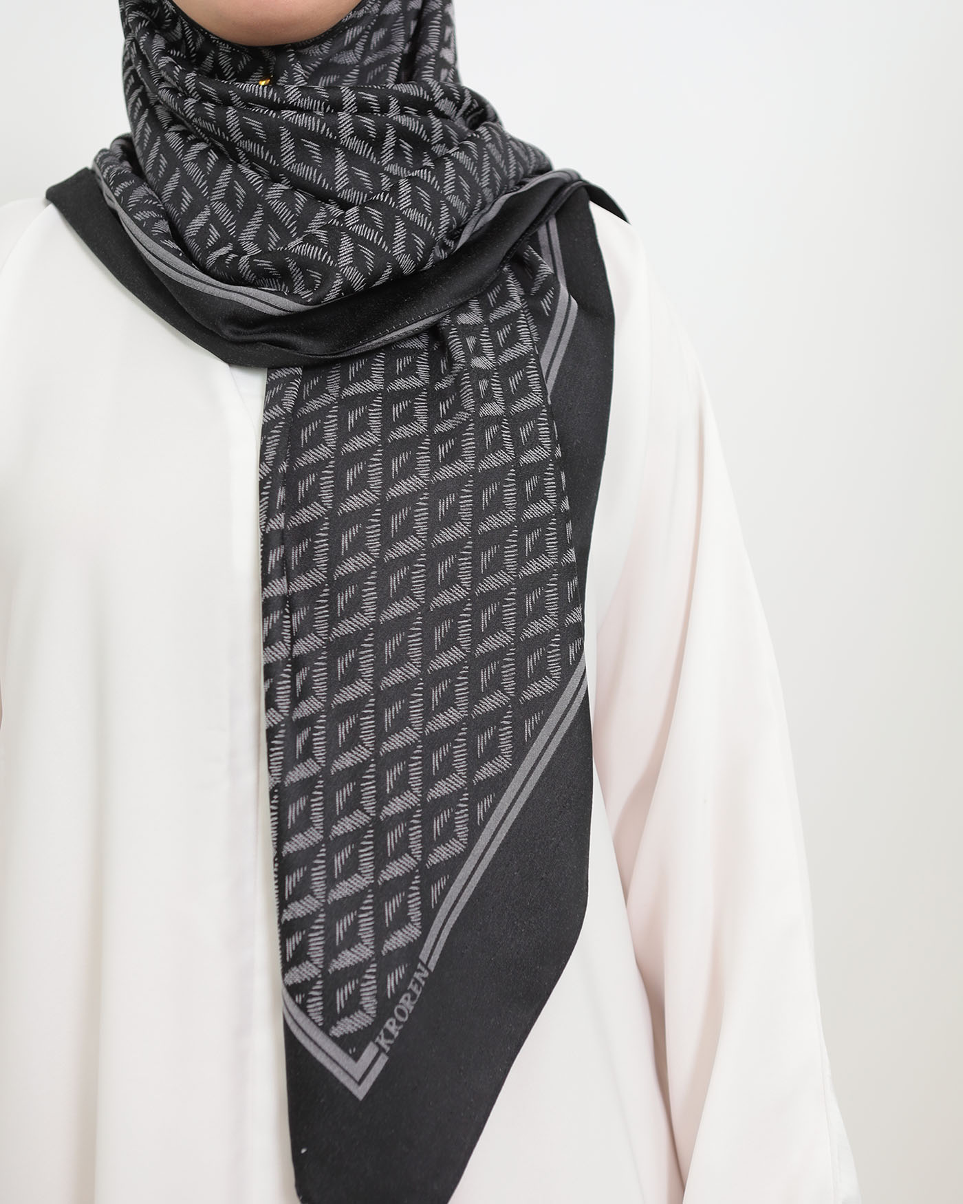 Hijab - Square Viskon 120 cm - Dunkelgrau - 4