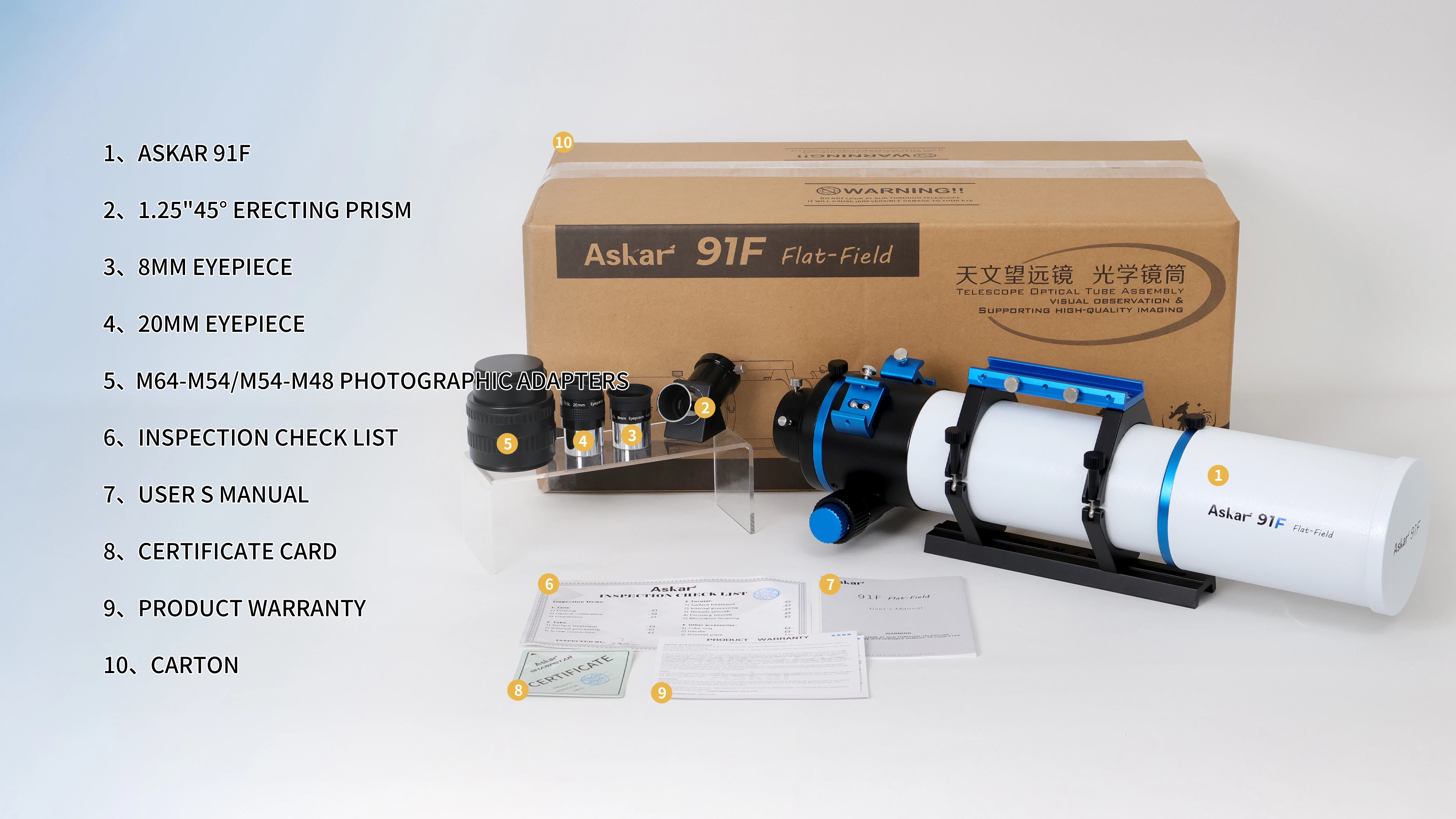 ASKAR 91F - QUADRUPLET FLATFIELD APOKROMAT - 8