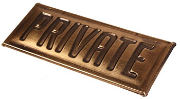 Skylt PRIVATE mässing klassisk skylt i lantlig stil