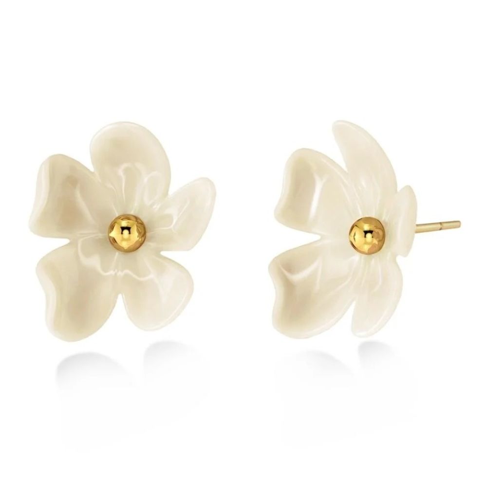 Edblad Wildflower örstickare white guld - 2